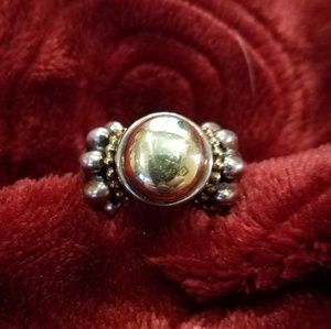 Lago's ~Caviar Sterling Silver/18K Large Dome Ring